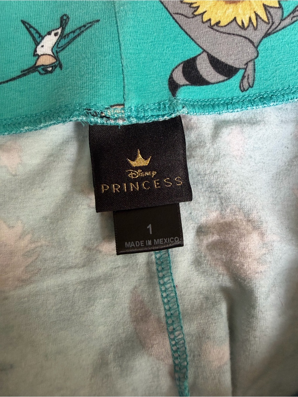 Disney Princess Pocahontas Meeko Flit  Turquoise Suspender Skirt Size 1X - Picture 7 of 11
